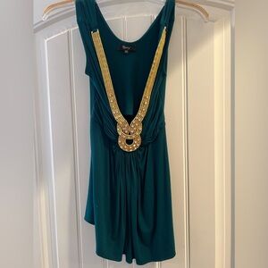 Sky blouse with gold detail